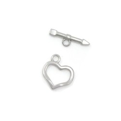 Premium Stainless Steel Hypoallergenic 316 Heart and Arrow Toggle Clasp Ring (Made In Japan)