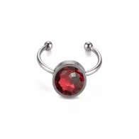 Premium Steel 8mm Limited Edition Fantasy Round Scarlet Ring Embellished with Austrian Crystal