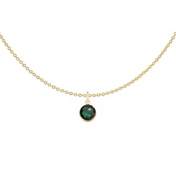 copy of Gold Plated Premium Steel 8mm Exclusive Fantasy Round Aquamarine Pendant Necklace Embellished with Austrian Crystal