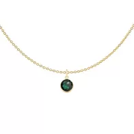 copy of Gold Plated Premium Steel 8mm Exclusive Fantasy Round Aquamarine Pendant Necklace Embellished with Austrian Crystal