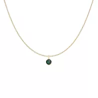 copy of Gold Plated Premium Steel 8mm Exclusive Fantasy Round Aquamarine Pendant Necklace Embellished with Austrian Crystal