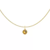 copy of Gold Plated Premium Steel 8mm Exclusive Fantasy Round Aquamarine Pendant Necklace Embellished with Austrian Crystal