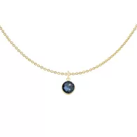 Gold Plated Premium Steel 8mm Exclusive Fantasy Round Montana Pendant Necklace Embellished with Austrian Crystal