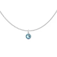 copy of Gold Plated Premium Steel 8mm Exclusive Fantasy Round Aquamarine Pendant Necklace Embellished with Austrian Crystal