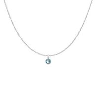 copy of Gold Plated Premium Steel 8mm Exclusive Fantasy Round Aquamarine Pendant Necklace Embellished with Austrian Crystal