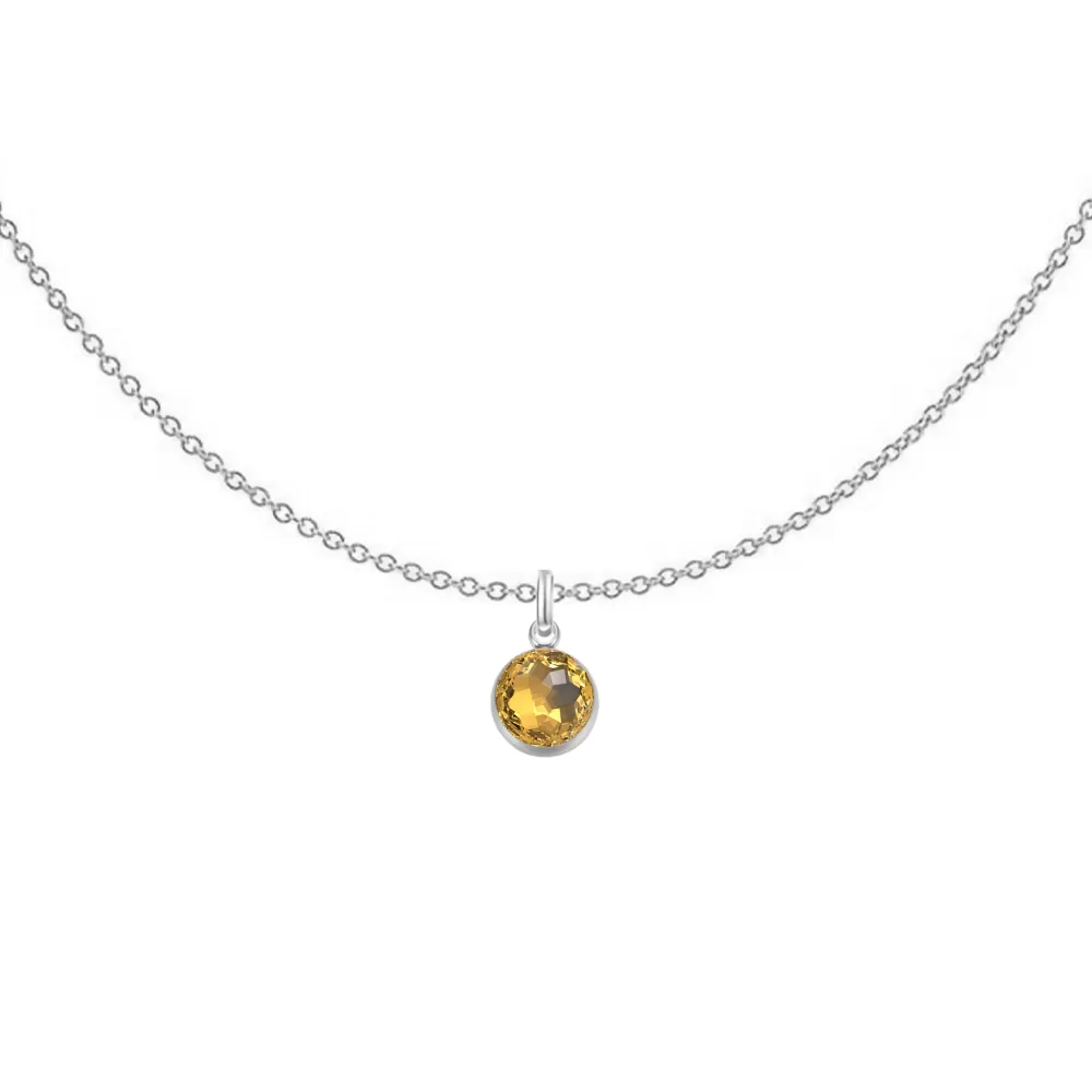 copy of Gold Plated Premium Steel 8mm Exclusive Fantasy Round Aquamarine Pendant Necklace Embellished with Austrian Crystal