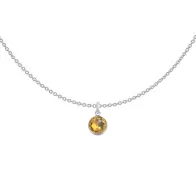 copy of Gold Plated Premium Steel 8mm Exclusive Fantasy Round Aquamarine Pendant Necklace Embellished with Austrian Crystal