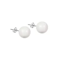 copy of Dark Grey Large 12mm Crystal Pearl Steel Stud Earrings Embellished with Austrian Crystal Pearls