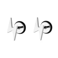 copy of Carbon Black Premium Stainless Steel Hypoallergenic Lightning Screw Back Type Stud Earrings (Made In Japan)