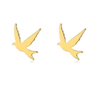 copy of Carbon Black Premium Stainless Steel Hypoallergenic Dove Stud Earrings (Made In Japan)