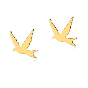 copy of Carbon Black Premium Stainless Steel Hypoallergenic Dove Stud Earrings (Made In Japan)