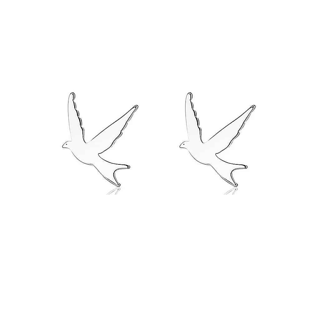 Premium Stainless Steel Hypoallergenic Dove Stud Earrings (Made In Japan)