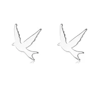 Premium Stainless Steel Hypoallergenic Dove Stud Earrings (Made In Japan)