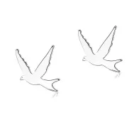 Premium Stainless Steel Hypoallergenic Dove Stud Earrings (Made In Japan)