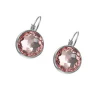 Premium Steel 8mm Exclusive Fantasy Round Vintage Rose Leverback Earrings Embellished with Austrian Crystals