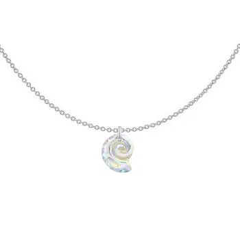 Premium Steel Crystal AB Sea Snail Pendant Necklace Embellished with Austrian Crystal