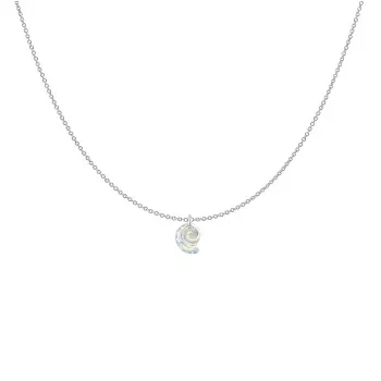 Premium Steel Crystal AB Sea Snail Pendant Necklace Embellished with Austrian Crystal