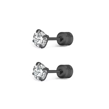 copy of Premium Stainless Steel Hypoallergenic Round Brilliant Zirconia Screw Back Type Stud Earrings