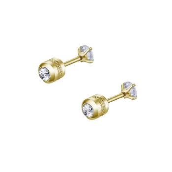 copy of Premium Stainless Steel Hypoallergenic Dainty Round Brilliant Zirconia Screw Back Type Stud Earrings