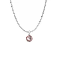 copy of Premium Steel 8mm Exclusive Fantasy Round Montana Pendant Box Style Necklace Embellished with Austrian Crystal