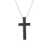 Black Oxide Plated Premium Steel Medium Size Purely Cross Necklace Chain (Made In Japan)