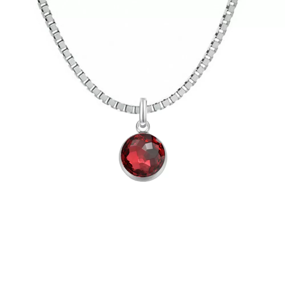 copy of Premium Steel 8mm Exclusive Fantasy Round Montana Pendant Box Style Necklace Embellished with Austrian Crystal