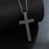 Black Oxide Plated Premium Steel Medium Size Purely Cross Necklace Chain (Made In Japan)