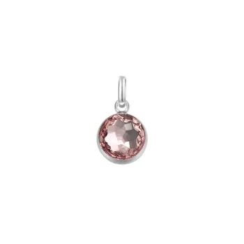 Premium Steel 8mm Exclusive Fantasy Round Vintage Rose Pendant Charm Embellished with Austrian Crystal