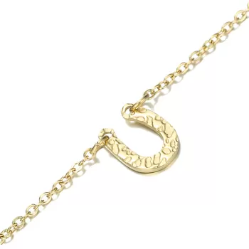 Gold Plated Premium Stainless Steel Lucky Horseshoe Stylish Design Necklace Chain with Extension (Made In Japan)