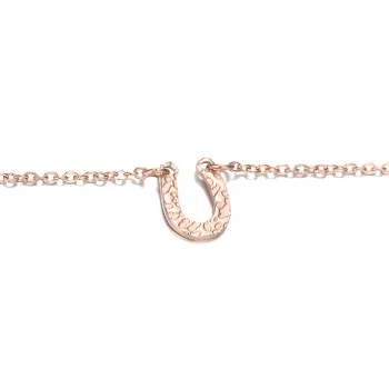 Rose Gold Plated Premium Stainless Steel Lucky Horseshoe Stylish Design Necklace Chain with Extension  (420mm-490mm)