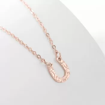 Rose Gold Plated Premium Stainless Steel Lucky Horseshoe Stylish Design Necklace Chain with Extension  (420mm-490mm)