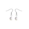 Premium Stainless Steel White Patina Crystal Globe Classic Hook Earrings (Made In Japan)