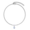 Premium Stainless Steel Blue Shade Dainty Crystal Globe Bracelet (Made In Japan)