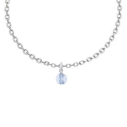 Premium Stainless Steel Blue Shade Dainty Crystal Globe Bracelet (Made In Japan)