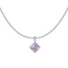 June BirthStone Princess Cut Premium Grade Austrian Crystal Pendant Necklace And Pearl Earrings Jewellery Set