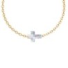 18K Gold Plated Premium Stainless Steel Trendy White Patina Cross Crystal Bracelet (Made in Singapore)