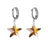 Crystal Copper New Star 18K Gold Plated Hoop Earrings Embellished with Premium Grade Austrian Crystals