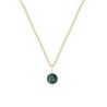 Gold Plated Premium Steel Iridescent Tahitian Crystal Pearl Pendant With Iridescent Green Austria Globe Hoop Earrings