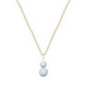 Gold Plated Premium Steel March Birthpearl Light Blue Crystal Pearl Snowman Necklace