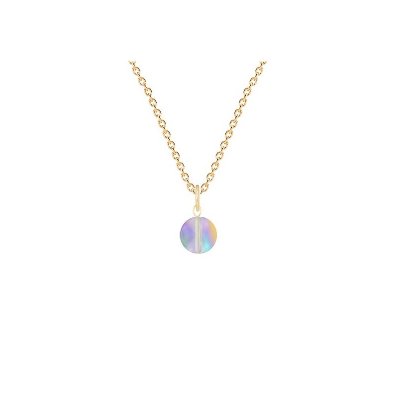 Gold Plated Premium Steel Paradise Shine 8mm Globe Pendant Necklace Embellished with Premium Grade Austrian Crystal