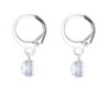 Premium Steel Hoop Crystal Aurora Borealis Dainty Earrings Embellished with Premium Grade Austrian Crystals