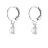 Premium Steel Hoop Crystal Aurora Borealis Dainty Earrings Embellished with Premium Grade Austrian Crystals