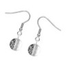 Premium Stainless Steel Black Patina Crystal Globe Classic Hook Earrings (Made In Japan)