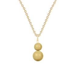 Gold Plated Premium Steel November Birthpearl Golden Crystal Pearl Snowman Necklace