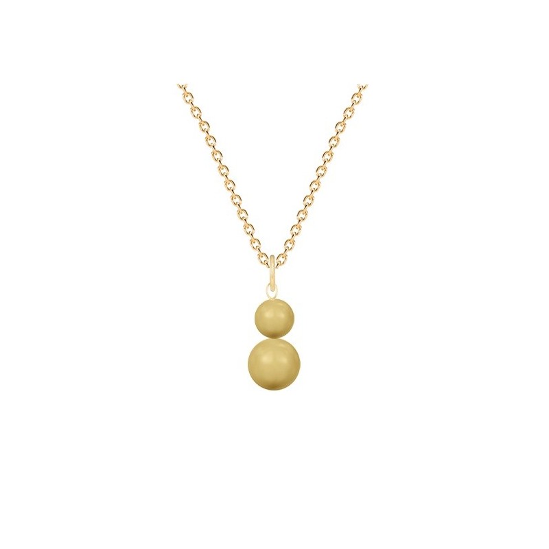 Gold Plated Premium Steel November Birthpearl Golden Crystal Pearl Snowman Necklace