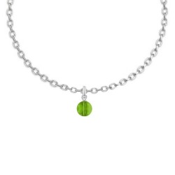 Premium Stainless Steel Fern Green Dainty Crystal Globe Bracelet (Made In Japan)