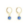 18K Gold Plated Sapphire Crystal Slim Hoop Earrings Embellished with Premium Grade Austrian Crystals (Made In Japan)